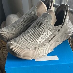 Hoka Taupe Slip-On Sneakers